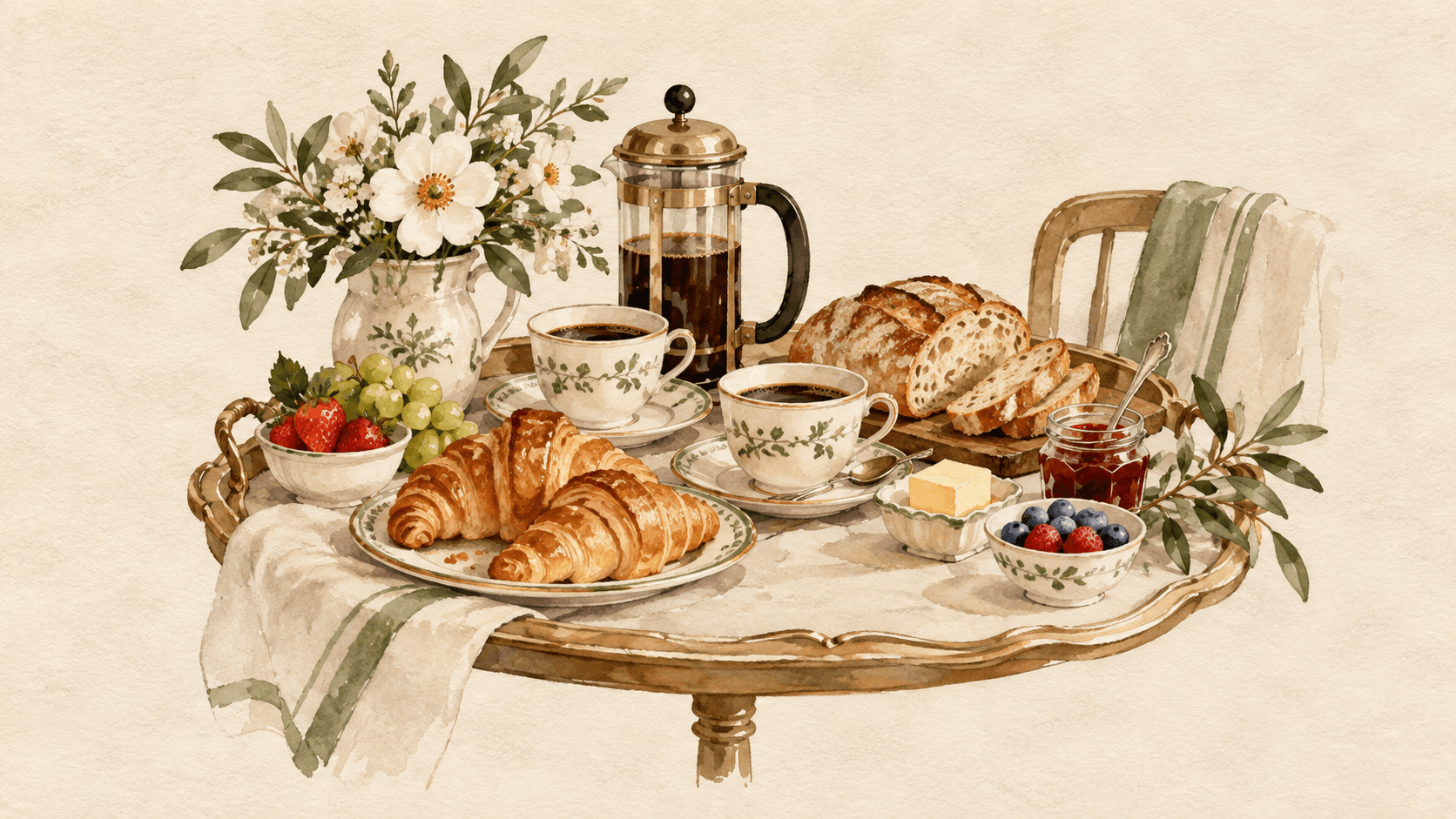 Café da manhã dos recém-casados